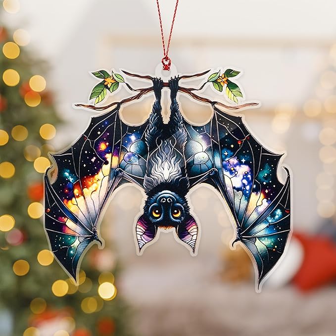 Halloween Bat Ornament – Pumpkin Halloween Decor | Spooky Halloweens Decoration-Halloweens Window Hanging 2025 – Christmas Ornament 2025 ONM-457-RST-Bat1