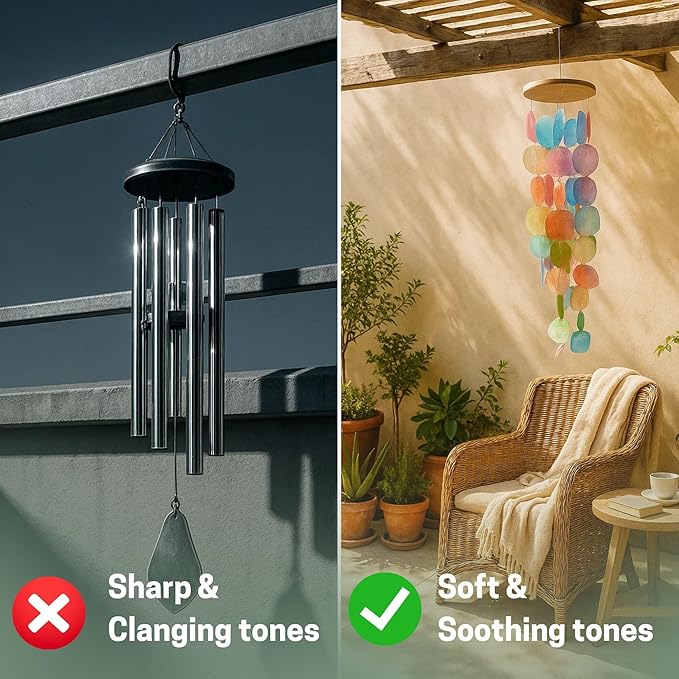 Solange & Frances Garden Decor Wind Chimes for Outside - Elegant Patio Decorations Outdoor, Yard Decor Gifts for Women, Ideal White Elephant Gifts, Christmas Decoration Indoor