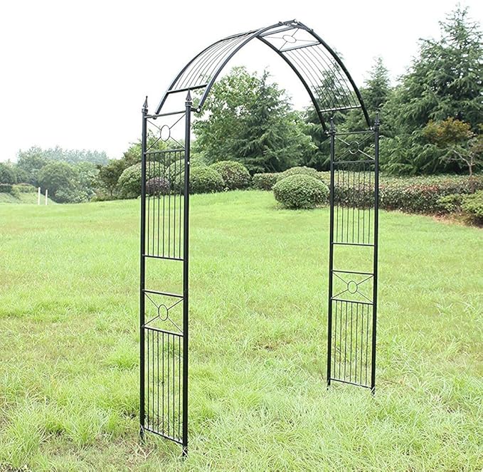 1.Go Steel Garden Arch, 8'2" High x 4'7" Wide, Garden Arbor for Various Climbing Plant, Outdoor Garden Lawn Backyard
