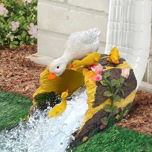 Duck Statue Gutter Downspout Extension, 3"x4" Downspout Splash Block, Decorative Gutter Extender, Outdoor Decor Sculpture, Garden Animal Statue, Gutter Diverter Rain