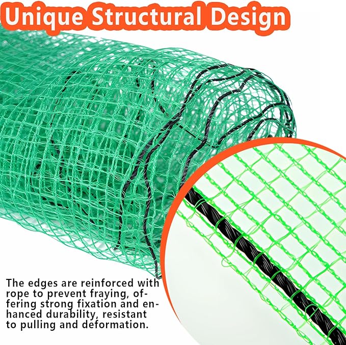 4'x65' Garden Fence Temporary Fence Plastic Fence Safety Fencing Snow Fencing for Poultry Deer Rabbit Chicken Dog Animal Barrier Green