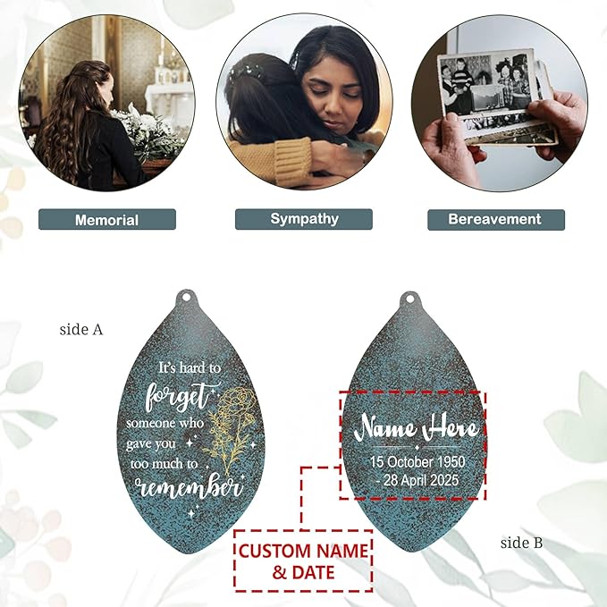 ASTARIN Personalized Wind Chimes Memorial, Customized Sympathy Gifts Wind Chime, 35inch Commemorative Wind Chime Deep Tone for Loss of Loved Daddy/Mom/Son for Condolences/Funeral