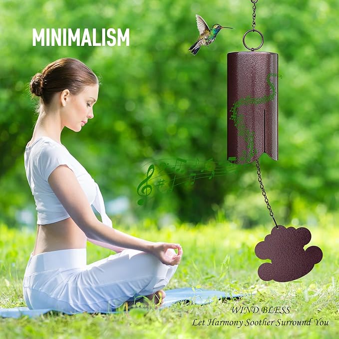 Feng Shui Wind Chimes with Auspicious Clouds,30 inch Copper Vein Wind Chimes for Outside Deep Tone,Deep Resonance Serenity Bell,Sympathy Gifts.