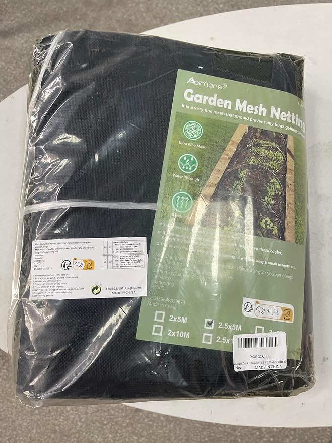 Abimars Thicker Garden Mesh Netting, 8.2’ x 16.5’ Ultra Fine Black Plant Row Covers for Vegetables Plants Fruits Flowers Protection, Nano PPT, Shading Rate 30%