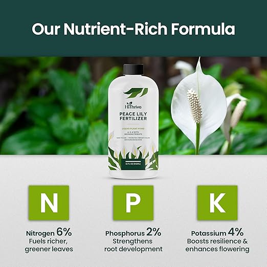 32oz Peace Lily Plant Indoor Live Fertilizer - Makes 192 Gallons of Peace Lily Fertilizer - Nutrient-Rich Liquid Plant Food for Lush Foliage, Stronger Roots, and Elegant White Blooms