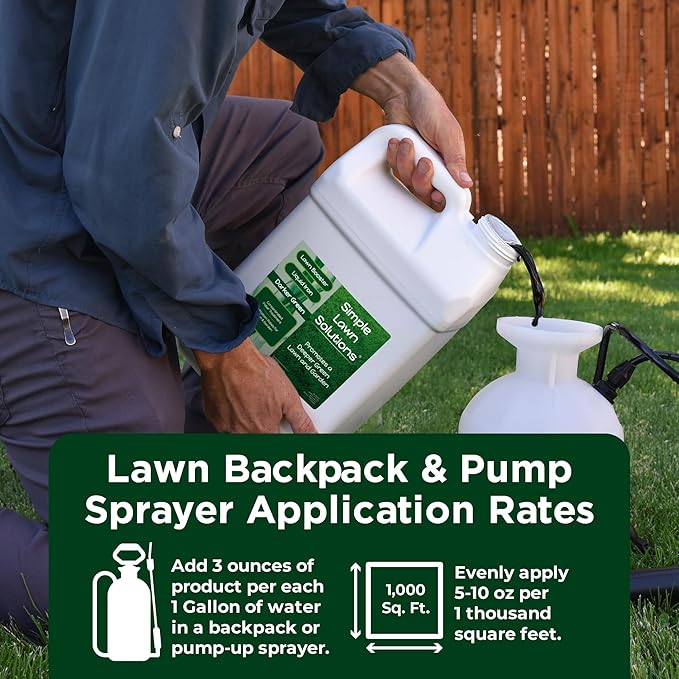 Simple Lawn Solutions - Liquid Iron Darker Green - Chelated Micronutrients - Concentrated Booster for Lawn, Indoor Plants and Outdoor Garden (2.5 Gallon)