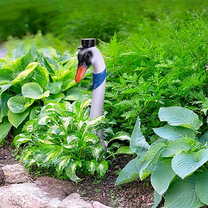 Porch Goose Statue Stake Garden Goose Decor, 16'' Planter Decor Goose Stake Outdoor Decorative Front Porch Figurine for Yard Patio Lawn, Best Gifts for Mom Grandma Women