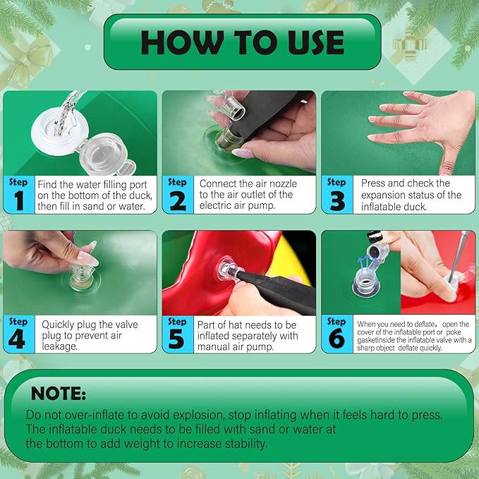 1 Pcs 4.6 Feet Christmas Giant Inflatable Elf Duck Outdoor Decorations,Huge Blow Up Yard Yellow Duck with Green Red Elf Cloth Duck Pool Float for Indoor Christmas Holiday Party Garden Patio Lawn Decor