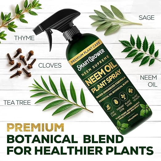 Neem Oil Spray for Plants Botanical Blend – Plant Wash with Natural Essential Oils, Simple Ready-to-Use Plant Spray for Gardens, Houseplants, Indoor & Outdoor Plants – 32 oz