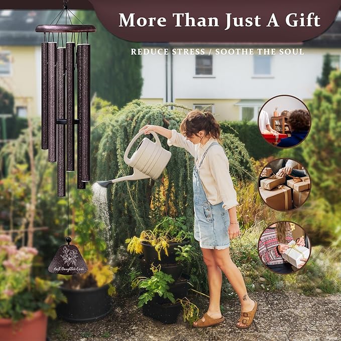 Daughter Gifts from Mom, Best Daughters Ever 32" Wind Chimes, Birthday Gifts for Daughter from Mom, Christmas Birthday Presents for Her from Dad, Daughters Graduation Gift Ideas Windchimes