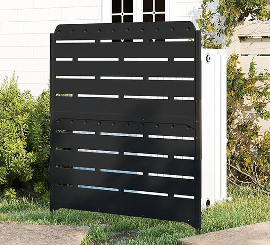 HOMSPARK Fence Privacy Screen Decorative Garden Fence Panels Multi-Purpose, No Dig Animal Barrier Fence Air Conditioner Fence Panels for Outside Yard Patio Pool, 45.7" W x 52" H, 1 PCs, Black