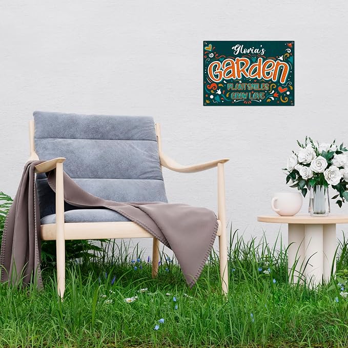 Custom Garden Signs, Personalized Sign For Garden, For Christmas, Mom, Her Or Girlfriend Sign, 10x14 Inches, Rust Free .040 Aluminum, Fade Resistant, Made in USA by Sigo Signs
