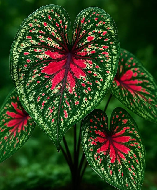 Spicy Lizard Caladium Bulbs for Planting - Great Indoor Plants (6 Bulbs)