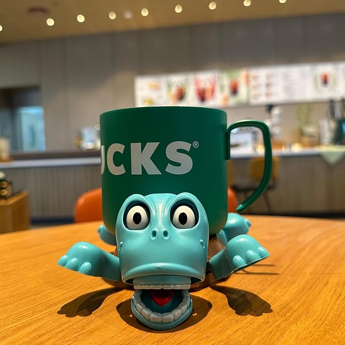 JOD®Turtle Cup Holder,Turtle Coaster with Funny Expression, Cup Holder with Liftable Limbs & Expressive Face for Turtles,Tortoise Lover Gag Gifts Home Decor(Blue)