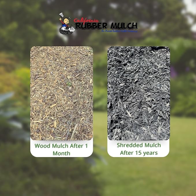 100% Wire-Free Shredded Rubber Mulch – Black – 20 lb (0.6 cu ft) – Long-Lasting, Low Maintenance, Safe for Kids & Pets – Ideal for Landscaping & Playgrounds
