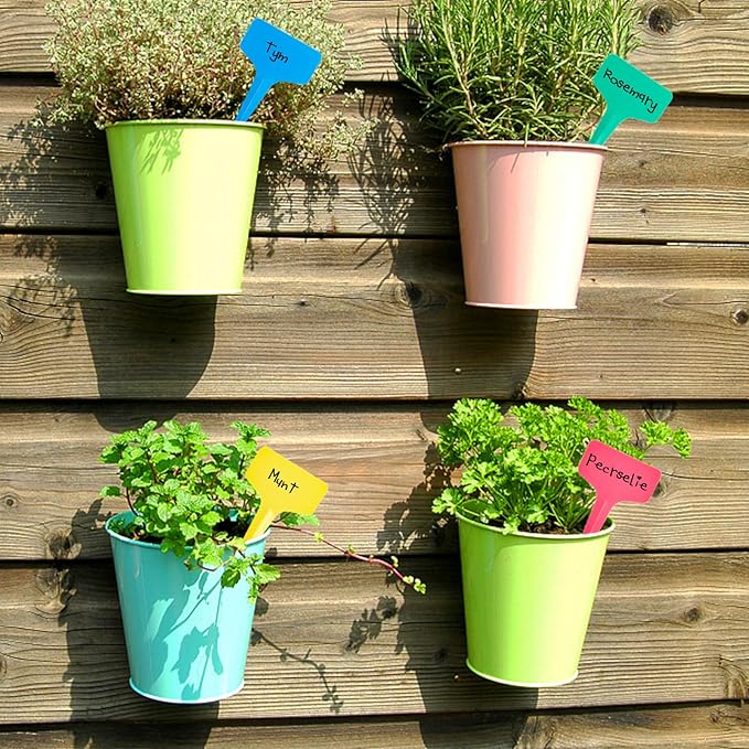 Foraineam 500 Pcs 6 x 10cm (2.4 x 4 inch) T-Type Plant Labels Plastic Plant Tags Nursery Garden Labels (Pack of 2)