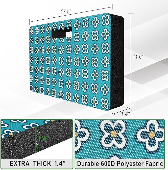 Extra Thick Kneeling Pad — Heavy Duty, Extra Large Foam Kneeler Mat for Gardening,Bathing Baby, Workout Supplies,Water & Dirt Resistant, Lightweight, Lake Blue Teal