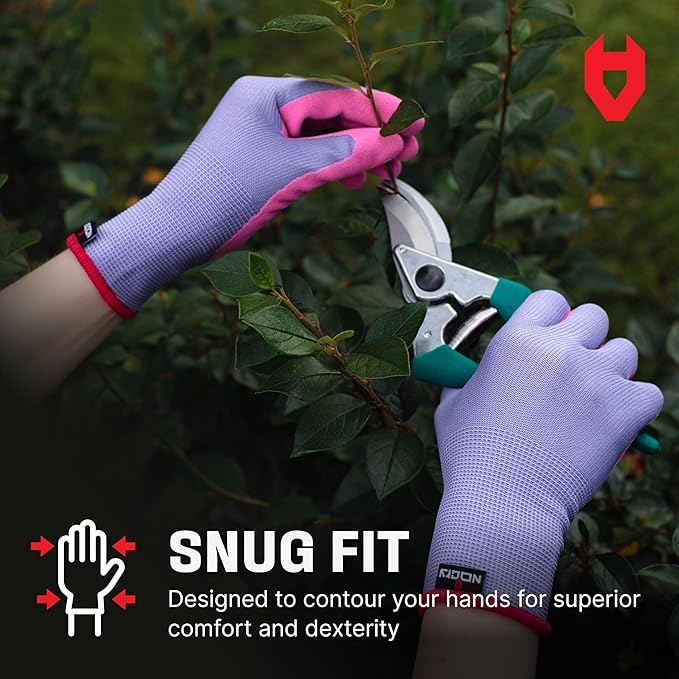 NoCry Premium Women's Gardening Gloves with Strong Non-Slip Grip - 100% Breathable, Superior Dexterity - Eco Friendly Garden Gloves for Women