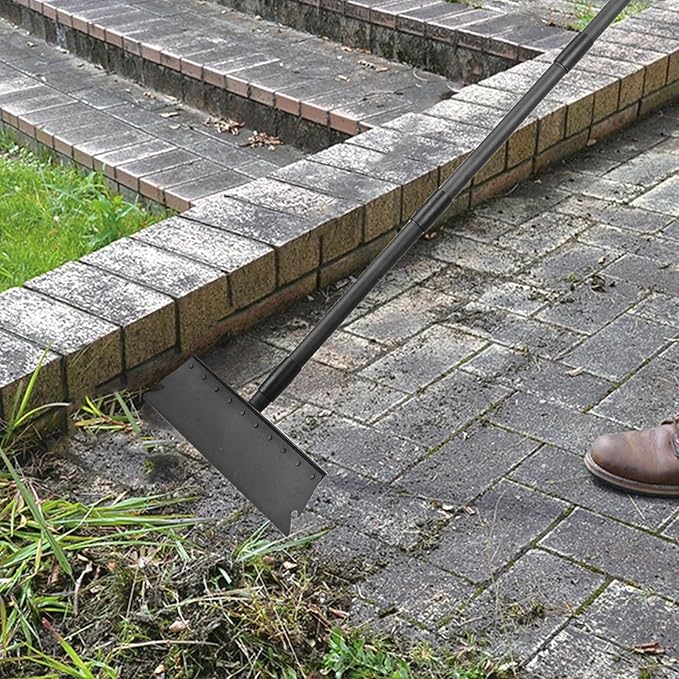 Larger Garden Cleaning Shovel, Floor Scraper, Ice Scraper, 63 Inch Adjustable Heavy Duty Snow Scraper Long Handle, Garden Flat Shovel for Lawn Edging Weeding Digging Snow Removal and Ice Scraping