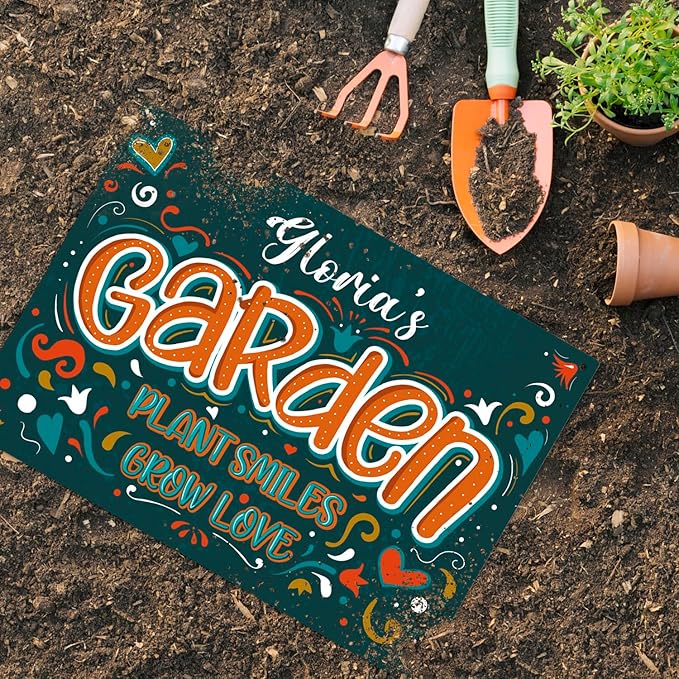 Custom Garden Signs, Personalized Sign For Garden, For Christmas, Mom, Her Or Girlfriend Sign, 18x24 Inches, Rust Free .063 Aluminum, Fade Resistant, Made in USA by Sigo Signs