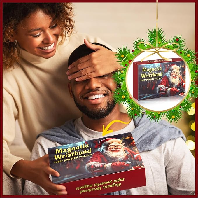 Christmas Stocking Stuffers for Men Adults Christmas Gifts Box for Men Magnetic Wristband for Holding Screws White Elephant Exchange Ideas for Tool Dad Him Husband Who Have Everything Wants