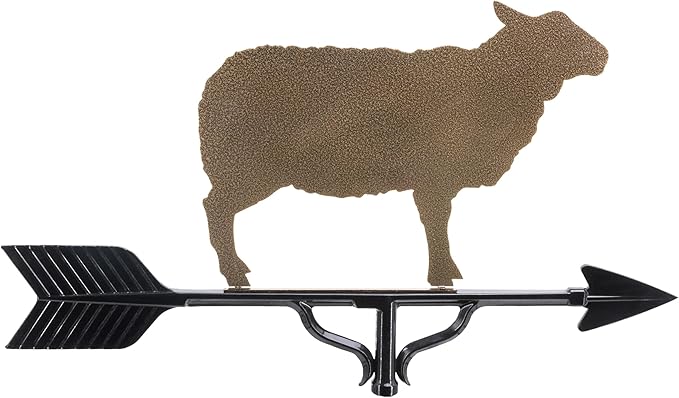 Sheep Weathervane - Metal Sheep Weathervane - Roof Mount Included - 4 Mount Options - 14 Colors Available