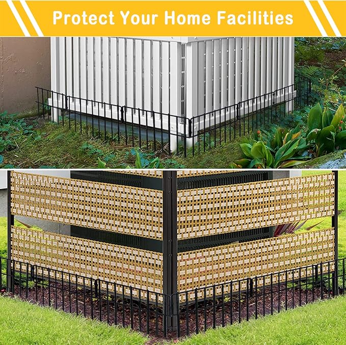 Animal Barrier Fence, 10 Pcs Upgrade 1.26 in Gap Decorative Fences No Dig Fence for Rabbits and Dog Ground Defense, Rustproof Metal Wire Garden Fence Border for Garden & Patio Landscaping