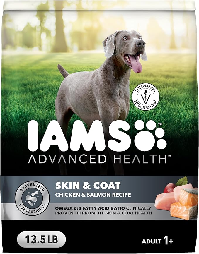 IAMS Advanced Health Skin & Coat Adult Dry Dog Food Chicken and Salmon Recipe, 13.5 lb. Bag