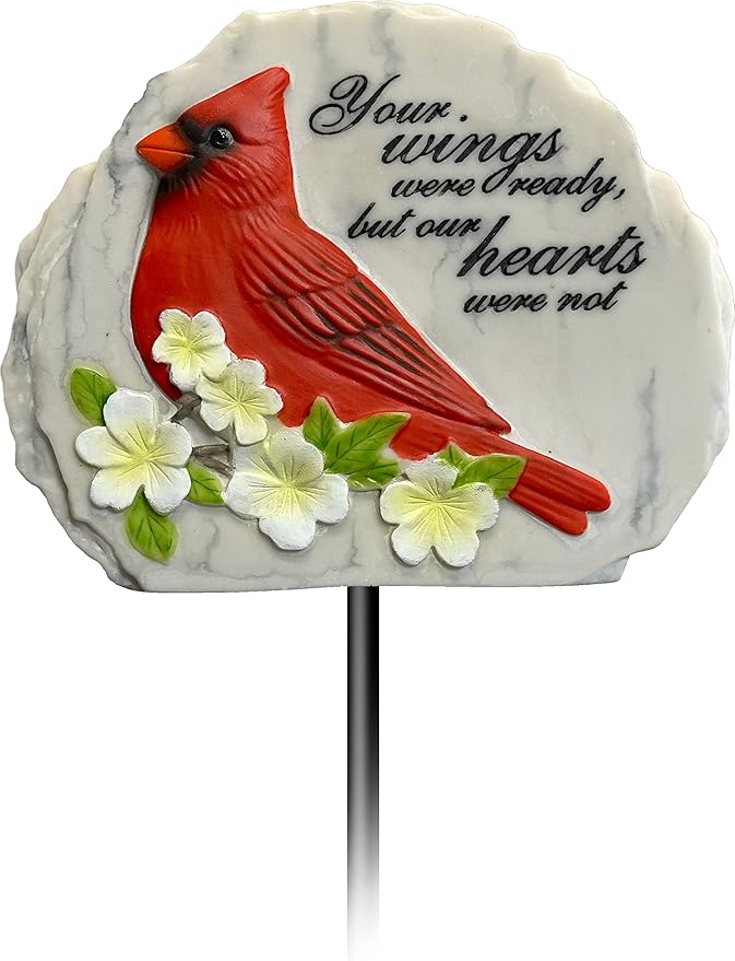 Spoontiques - Garden Décor - Garden Stake - Decorative Stake for Lawn and Yard - 24” High - Durable Weather Resistant Resin Sign for Home Décor - Cardinal Memorial Garden Stake