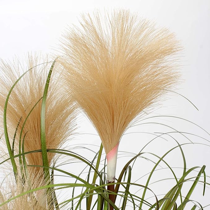Briful Fake Plants 17" Artificial Potted Plants Faux Onion Grass Plants Indoor for Home Office Bedroom Living Room Table Decoration