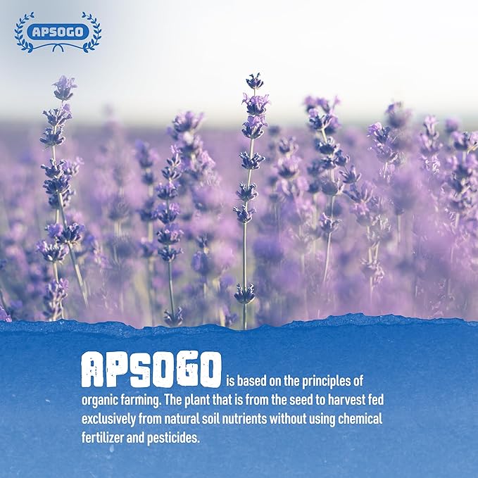 Apsogo Organic Greek Lavender – Premium Dried Flowers (3.52 oz), Organic Herbal Lavender Tea & Culinary Use, Whole Buds in Resealable Pouch