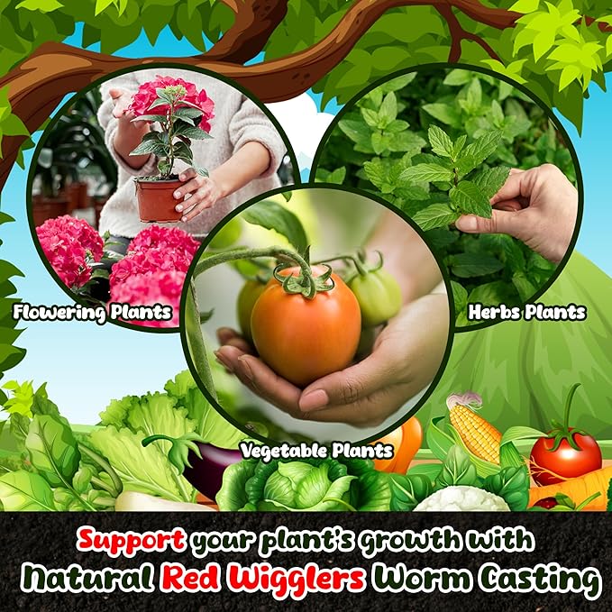 Organic Worm Castings For Plants 8 Oz - Vermicast from Red Worms for Composting - Soil Amendments & Gardening Soil for Outdoor Vegetables - Fine & Crumbly Worm Castings for Indoor Plants