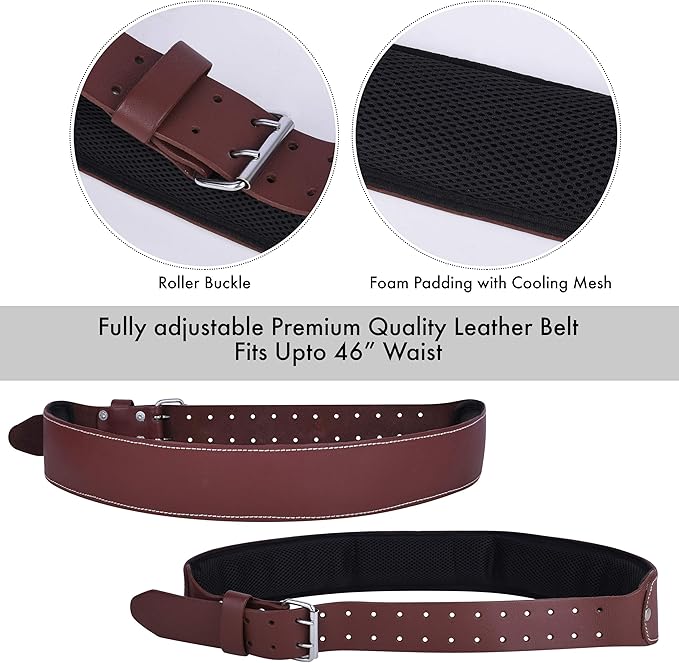 FUERI Leather Tool Belt Bags Pouches Heavy Duty for Men Construction Carpenter Electrician Framer Women Iron Worker