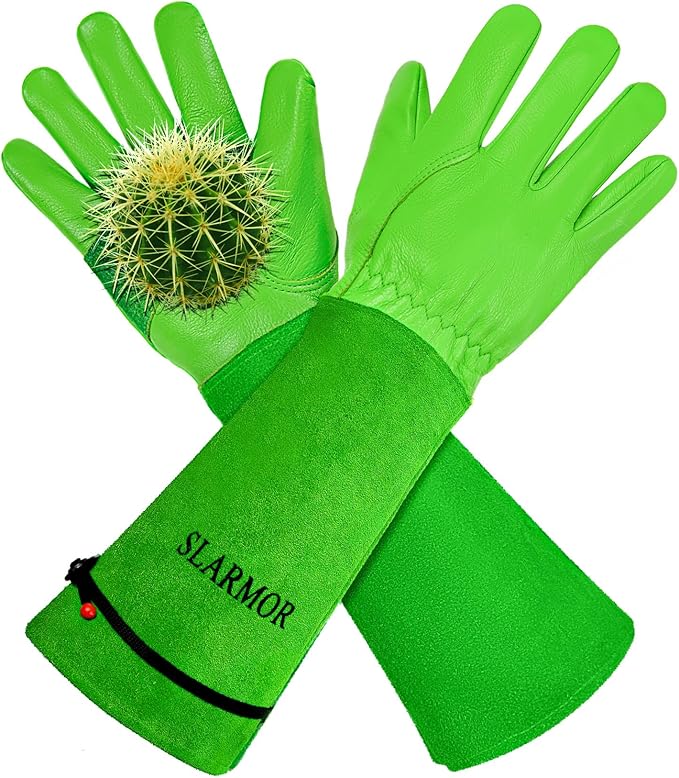 Long Gardening-Gloves Women/Men-Thorn proof Rose Pruning Heavy Duty Gauntlet, Best Garden Gifts for Gardener-L
