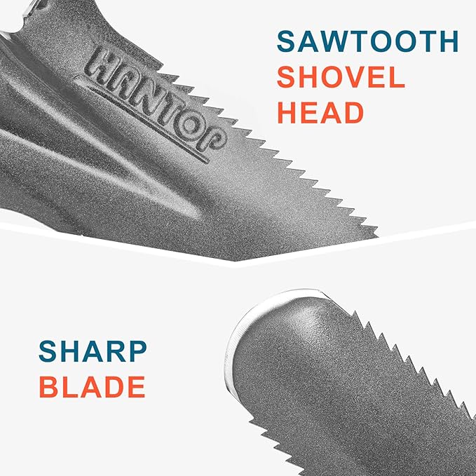 Digging Spade and Shovel - Drain, Transplanting, Trenching - 44 Inch Blade