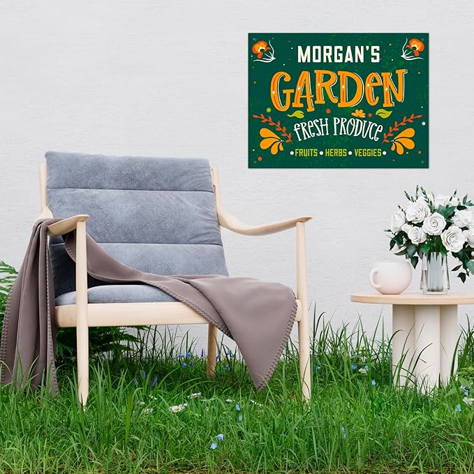 Custom Garden Signs, Personalized Sign for Garden, Ideal for Mom, Mother Or Christmas Gift Sign, 18x24 Inches, Rust Free .063 Aluminum, Fade Resistant, Made in USA by Sigo Signs