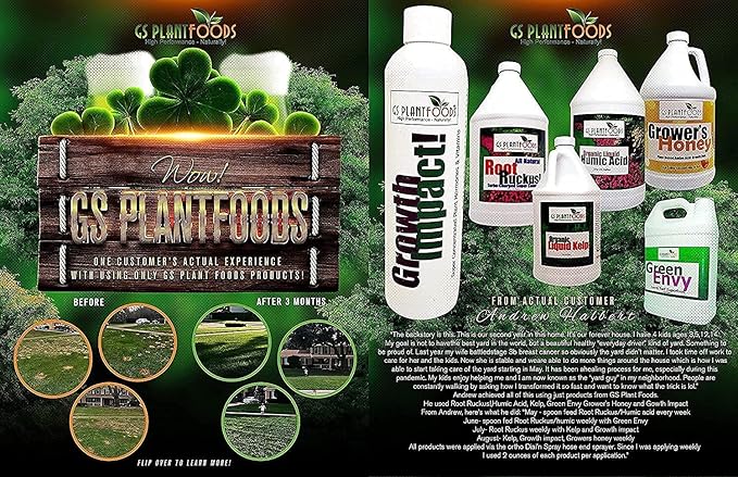 Organic Kelp Fertilizer by GS Plant Foods - Omri Certified (1 Quart) - Kelp Fertilizer for Gardens, Lawns & Soil