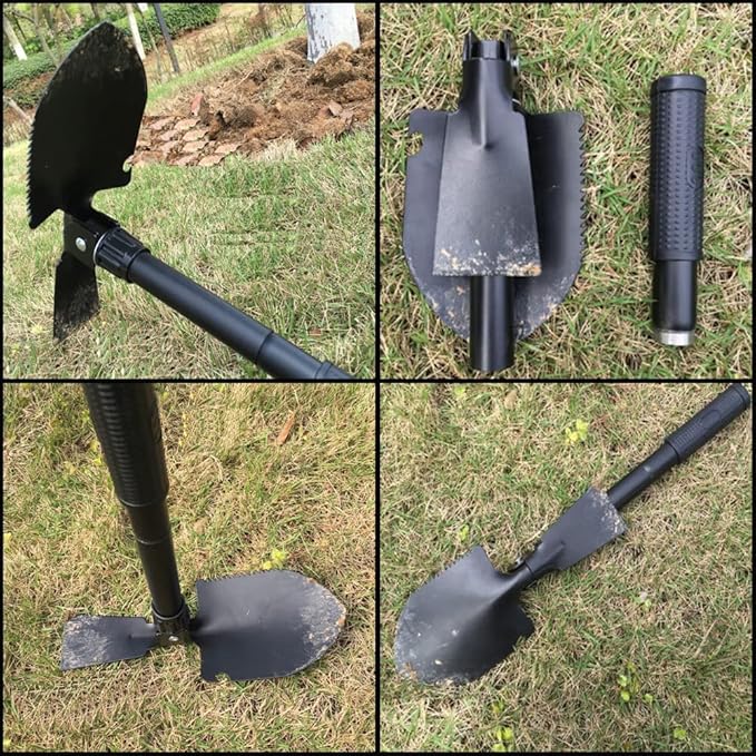 Folding Shovel with Carry Pouch Multitool Outdoor Folding Shovel
