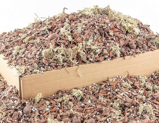 Orchid Bark Potting Mix 18 Quart, Mix Pine Bark, Organic Perlite, Sphagnum Moss and Leca Clay Pebbles for Plants, Orchid Fertilizer Garden Soil for Root Development