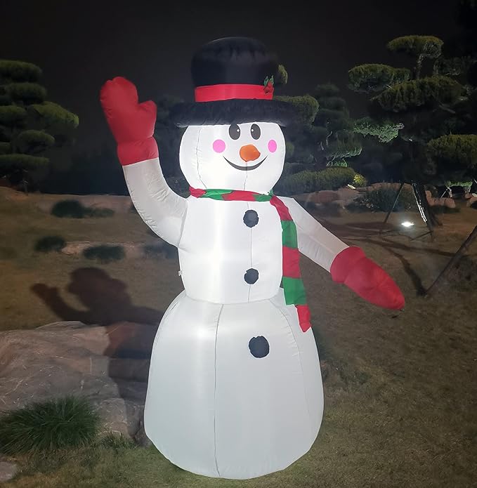 DearSun 8FT H Christmas Inflatable Gentleman Snowman with Build-in LED Lights, Blow up Snowman Inflatable Outdoor Decorations Large Party Yard Decoration