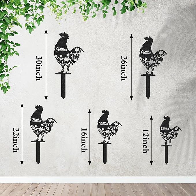 Personalized Metal Chicken Coop Sign, Custom Name Chicken Coop Signs for Outside, Decorative Garden Stakes, Metal Yard Art, Backyard Farmhouse Decor, Chicken Gifts for Women Man Color05