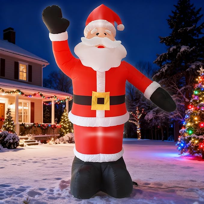 DearSun 8FT H Christmas Inflatable Santa Claus Blow up Christmas Santa Outdoor Decorations Outer Decor Large Party Yard Decoration
