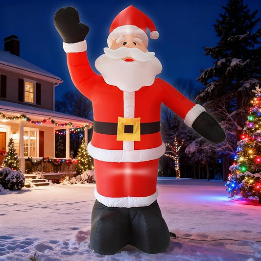 DearSun 8FT H Christmas Inflatable Santa Claus Blow up Christmas Santa Outdoor Decorations Outer Decor Large Party Yard Decoration