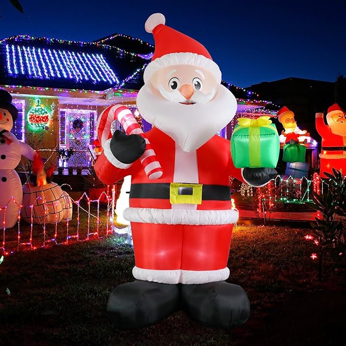 WONDER GARDEN 9.84 FT Christmas Inflatable Outdoor Decorations Christmas Santa Claus Blow Up Yard Decorations with LED Lights for Xmas Holiday Party Garden Patio Lawn Decor