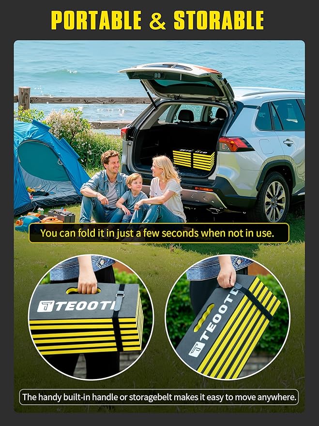 1.2" Extra Thick Foldable Kneeling Mat with Magnetlc Tool Compartment, 5 Fold Multi-Use Comfortable EVA Foam Cushion Pad with Handle & Storage Belt for Workshop Repairing,Gardening 47.3x17.3x1.2"