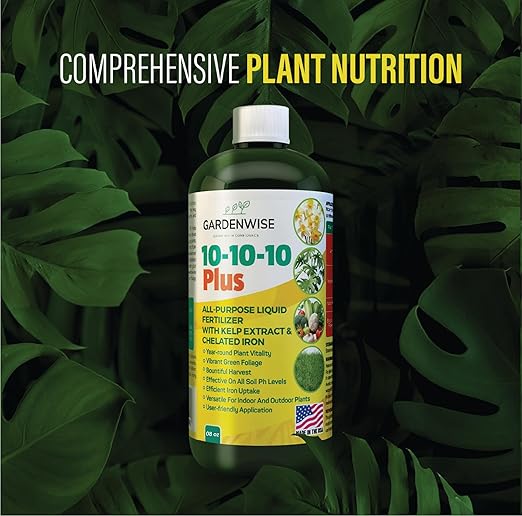10-10-10 Liquid Fertilizer & 10-10-10 All-Purpose Granular Fertilizer Bundle for All Purpose Plants - Plant Food Outdoor & Indoor Plant Food, Vegetables, Flowers Garden (8oz & 3 Quarts)
