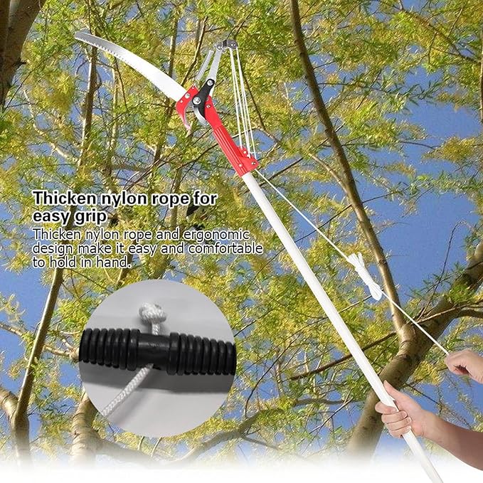 14 Inch Tree Pruner Pole Saw without Pole, 4 Wheels Sharp Tree Pruning Shear, Fruit Picker Harvester Pole Saw Tree Trimmer Clipper Trimming Tool