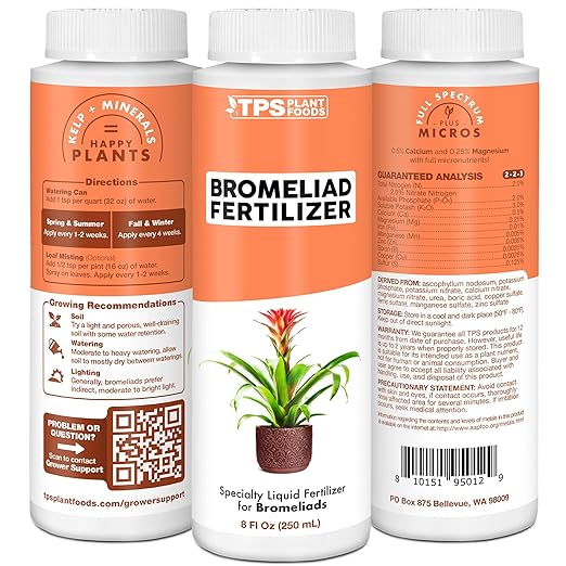 Bromeliad Fertilizer for All Bromeliaceae Plants, Liquid Plant Food, 32 oz (1 Quart)