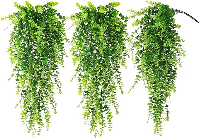 RECUTMS Hanging Money Plants Fake Outdoor Hanging Artificial Flower for Outdoors Hanging Basket Hanging Artificial Hanging Plants Plastic Plants Home Garden Wedding Party Decorations