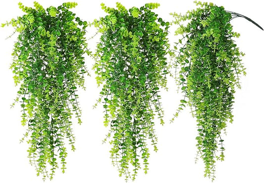 RECUTMS Hanging Money Plants Fake Outdoor Hanging Artificial Flower for Outdoors Hanging Basket Hanging Artificial Hanging Plants Plastic Plants Home Garden Wedding Party Decorations